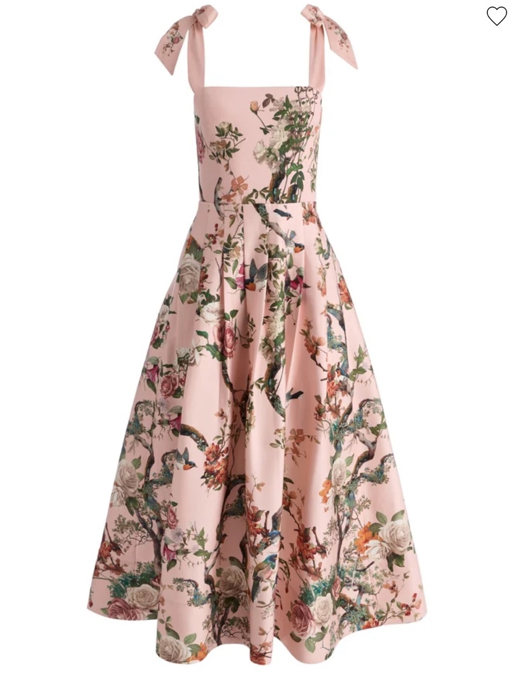 Alice + Olivia Pink Floral Midi Dress with Tie Shoulders - Picture 6 of 13